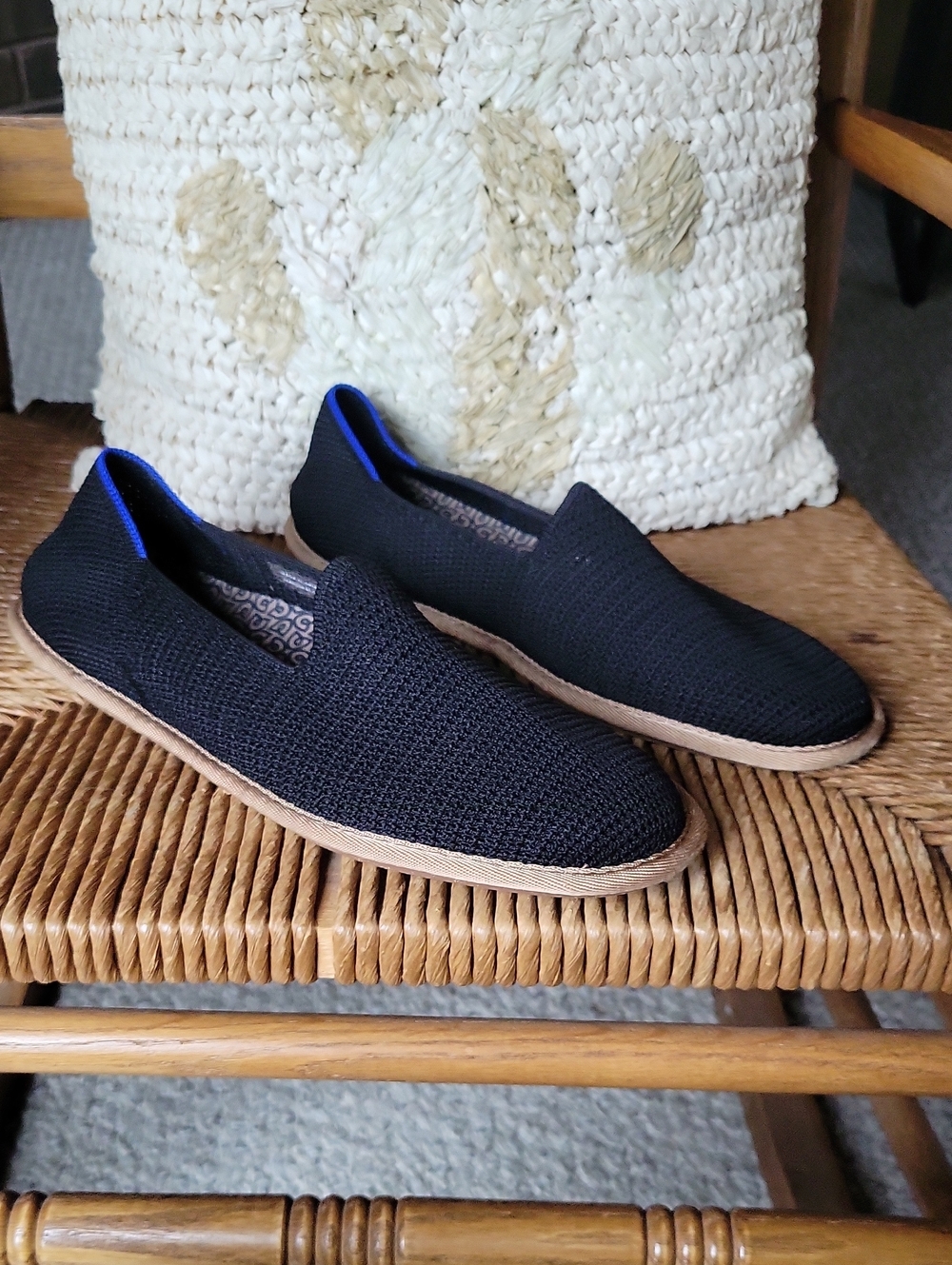 Rothy's The Cruiser Loafer Black Slip-On Knit Casual Shoes, size 13